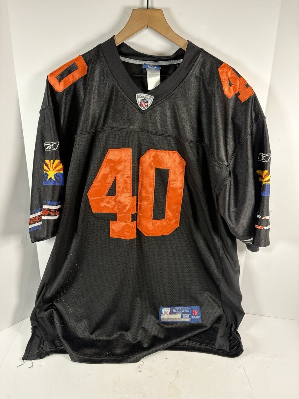 Vintage Reebok Pat Tillman 40 Arizona Cardinals NFL On Field Black Jersey 56